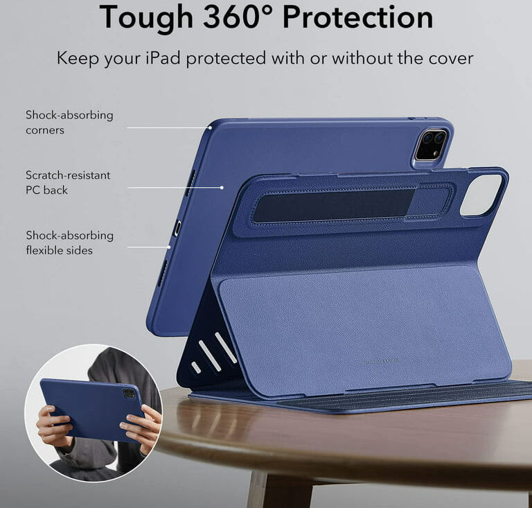 ESR Sentry Stand Case Apple iPad Pro 11 2021/2022 Hoes Book Case Blauw afbeelding 3
