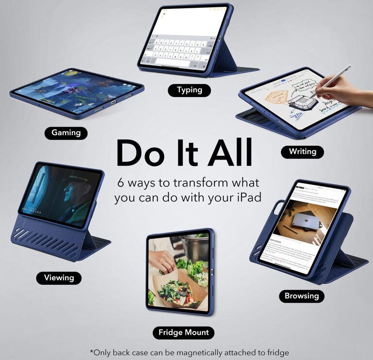 ESR Sentry Stand Case Apple iPad Pro 11 2021/2022 Hoes Book Case Blauw afbeelding 4