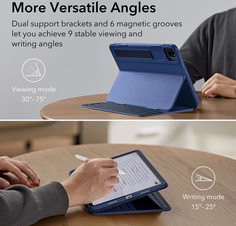 ESR Sentry Stand Case Apple iPad Pro 11 2021/2022 Hoes Book Case Blauw afbeelding 6