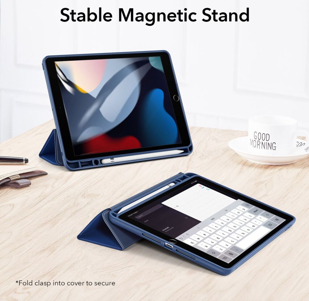 ESR Rebound Pencil Book Case Apple iPad 10.2 2019/2020/2021 Hoes Blauw afbeelding 11