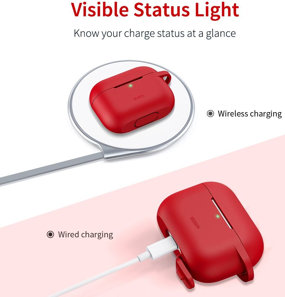 ESR Bounce Apple AirPods Pro 1/2 Hoesje Siliconen Rood afbeelding 7