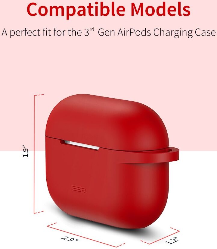 ESR Bounce Apple AirPods Pro 1/2 Hoesje Siliconen Rood afbeelding 9
