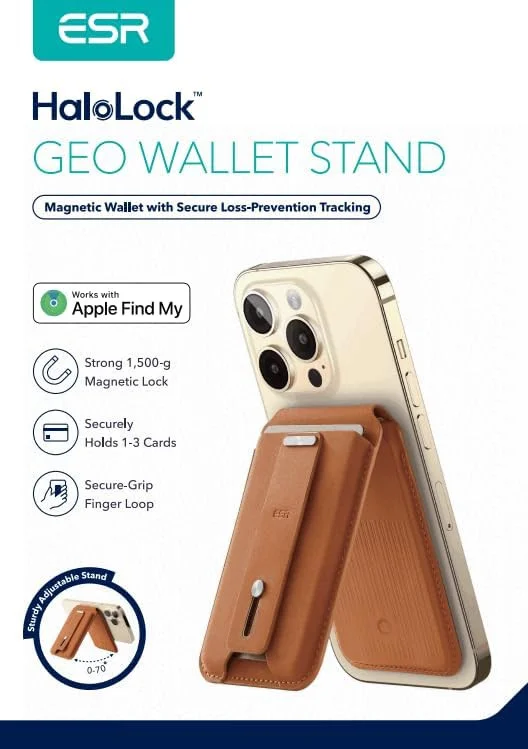 ESR HaloLock Magnetische MagSafe Kaarthouder met Standaard Brown afbeelding 10