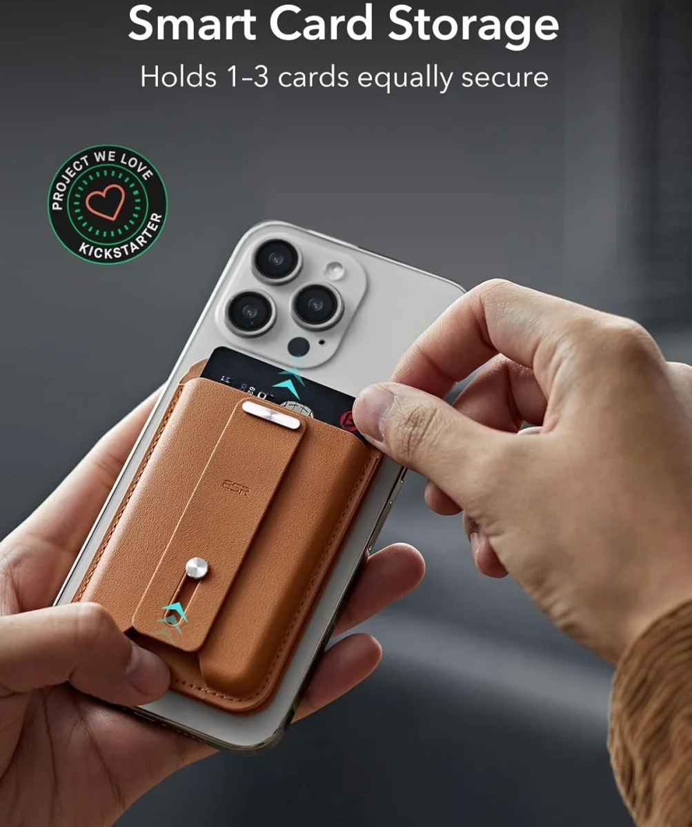 ESR HaloLock Magnetische MagSafe Kaarthouder met Standaard Brown afbeelding 5