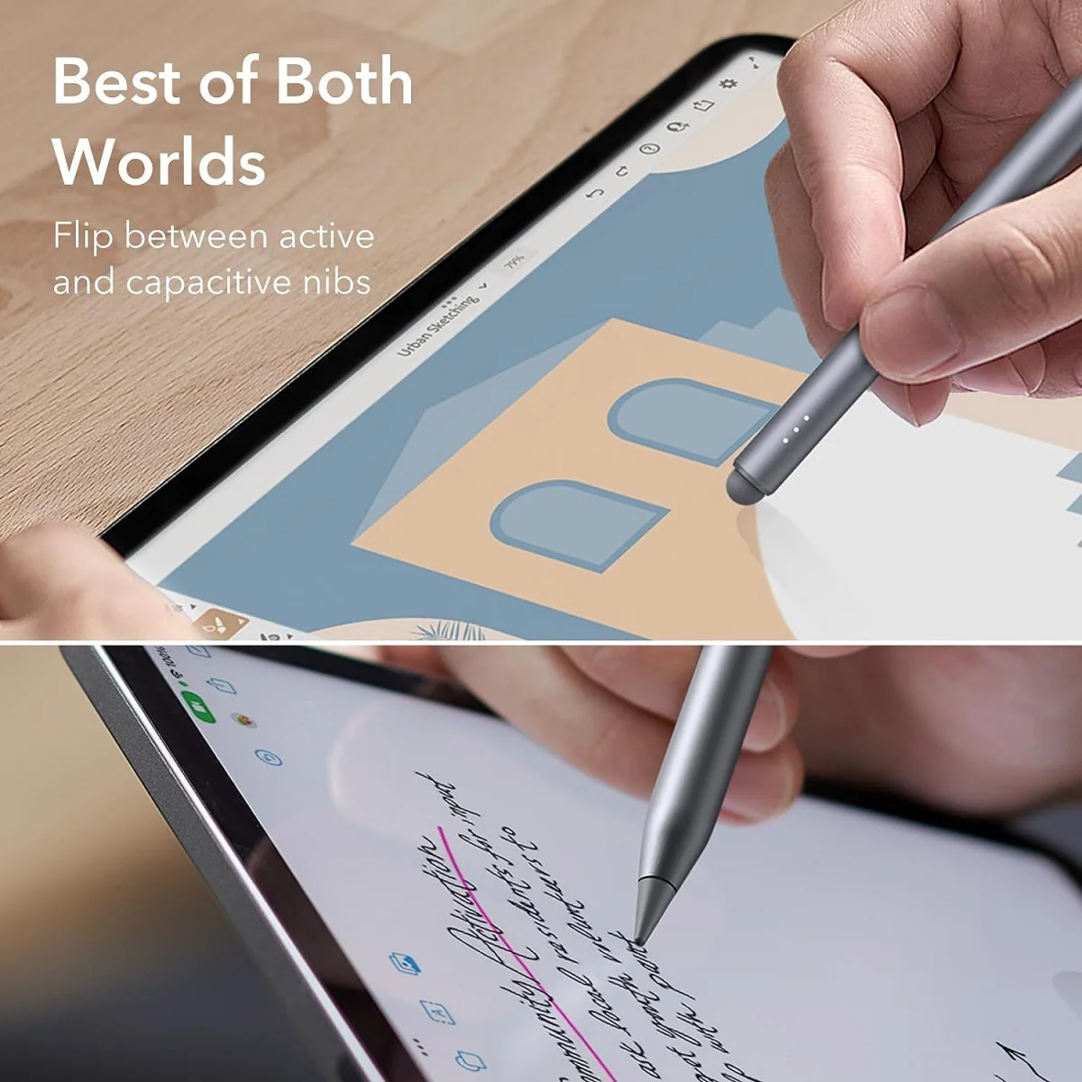ESR Actieve Stylus Pen voor iPad met Palmrejectie Zilver afbeelding 2