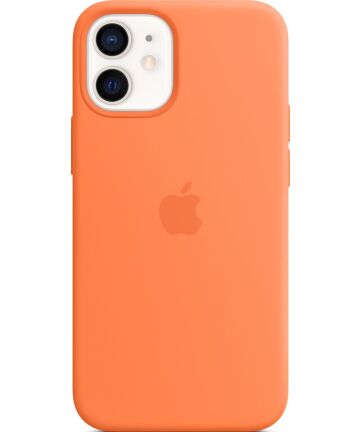 Origineel Apple iPhone 12 Mini Hoesje MagSafe Silicone Case Oranje Hoesjes