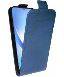 Rosso Element Samsung Galaxy A34 Hoesje Verticale Flip Case Blauw