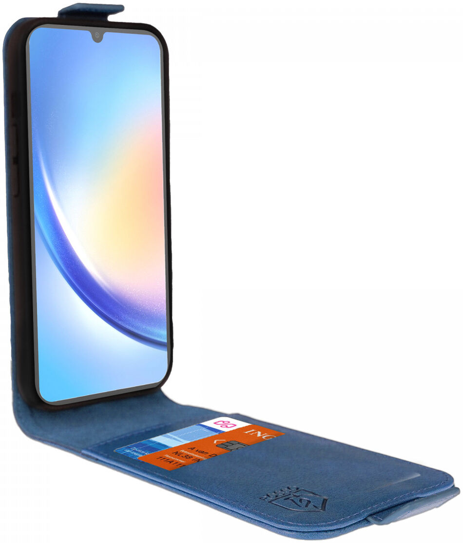 Rosso Element Samsung Galaxy A34 Hoesje Verticale Flip Case Blauw afbeelding 2
