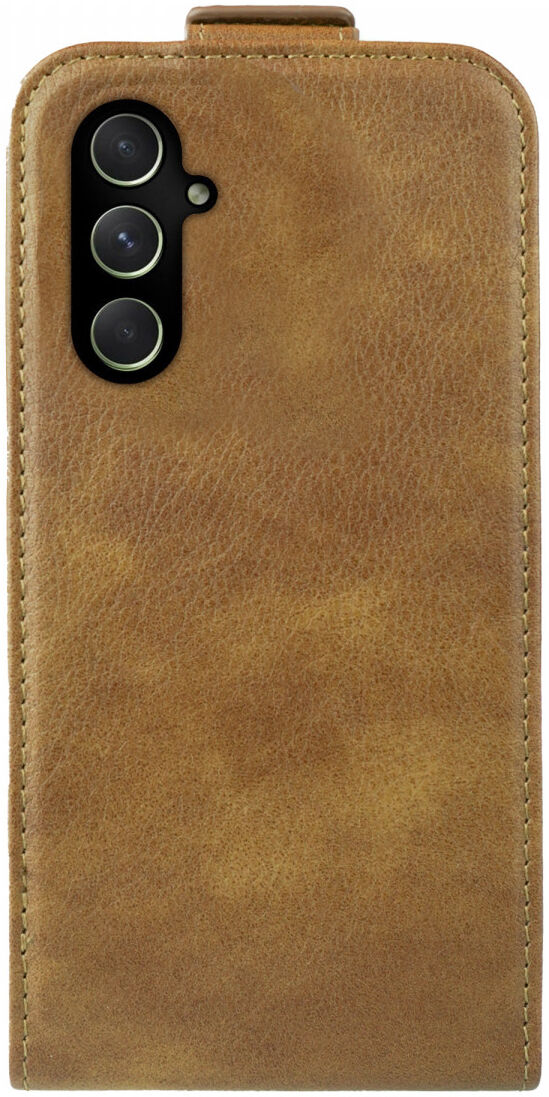 Rosso Element Samsung Galaxy A54 Hoesje Verticale Flip Case Bruin afbeelding 3