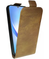 Rosso Element Samsung Galaxy A53 Hoesje Verticale Flip Case Bruin