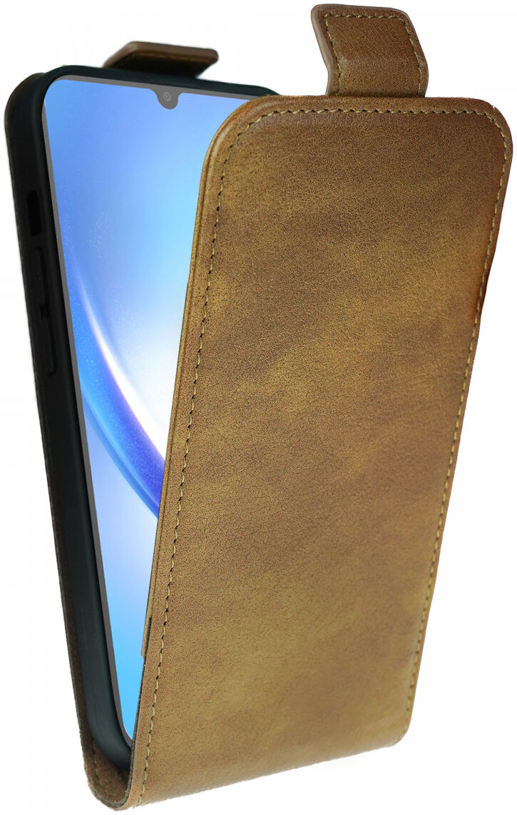 Rosso Element Samsung Galaxy A53 Hoesje Verticale Flip Case Bruin afbeelding 1