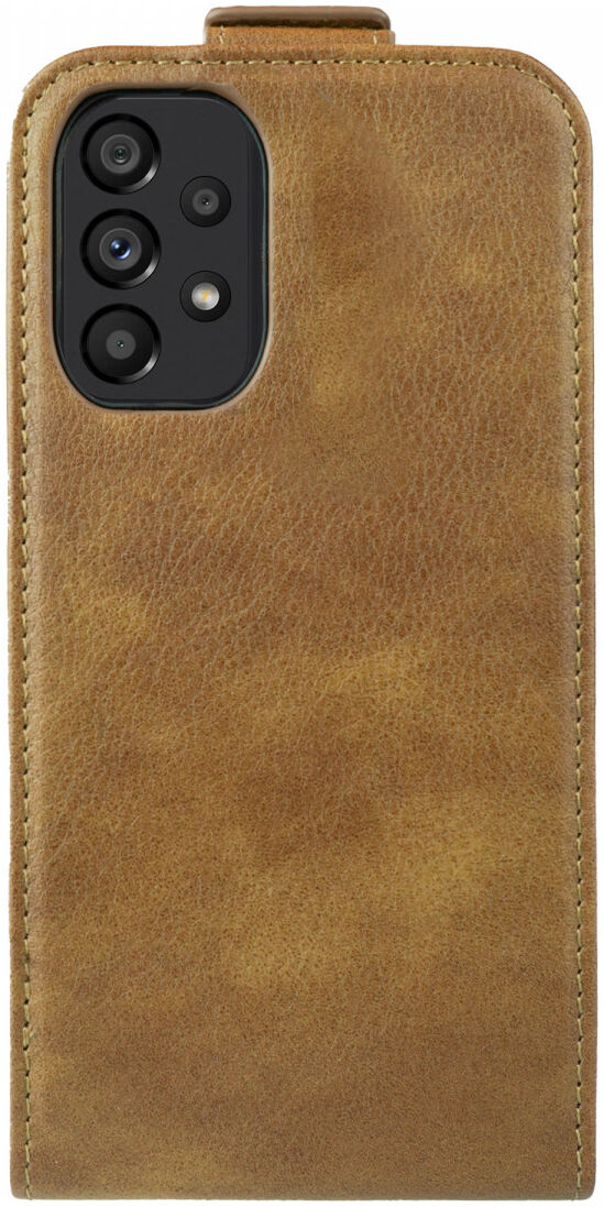 Rosso Element Samsung Galaxy A53 Hoesje Verticale Flip Case Bruin afbeelding 3