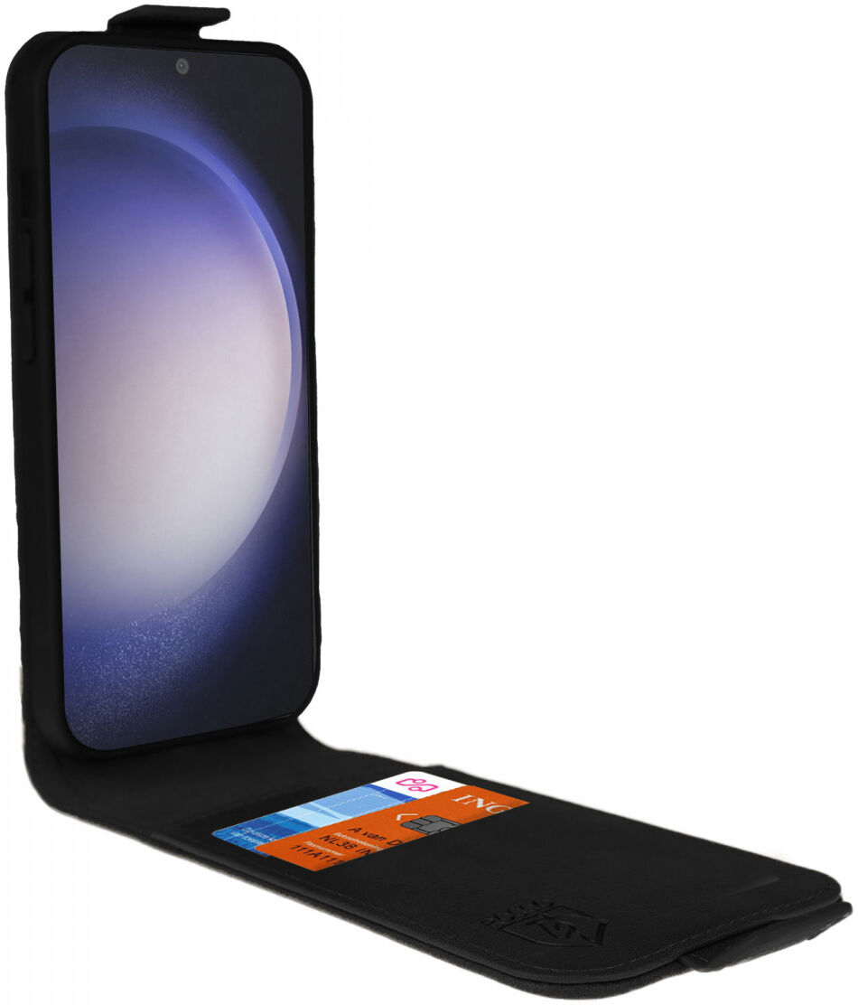 Rosso Element Samsung Galaxy S23 Hoesje Verticale Flip Case Zwart afbeelding 2