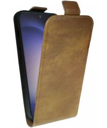 Rosso Element Samsung Galaxy S23 Hoesje Verticale Flip Case Bruin