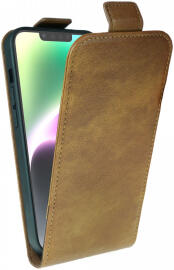 Rosso Element Apple iPhone 14 Hoesje Verticale Flip Case Bruin afbeelding