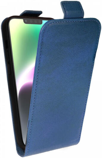 Rosso Element Apple iPhone 14 Hoesje Verticale Flip Case Blauw afbeelding 1