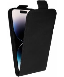 Rosso Element Apple iPhone 14 Pro Hoesje Verticale Flip Case Zwart
