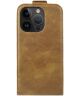 Rosso Element Apple iPhone 14 Pro Hoesje Verticale Flip Case Bruin