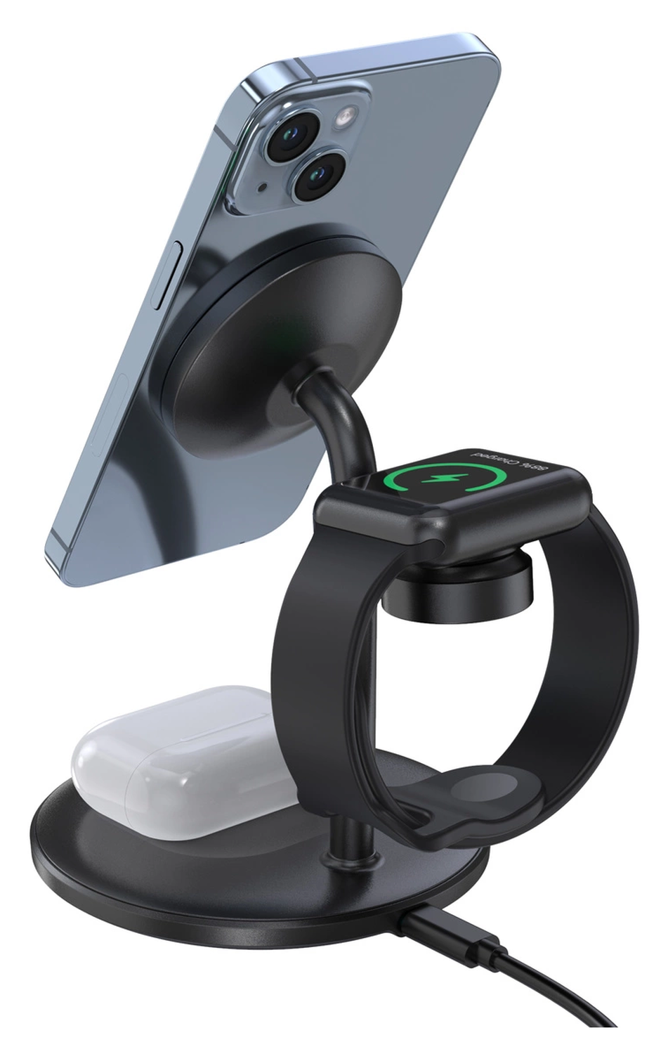 Choetech Draadloze MagSafe Oplader 15W iPhone/AirPods/Watch Zwart afbeelding 2