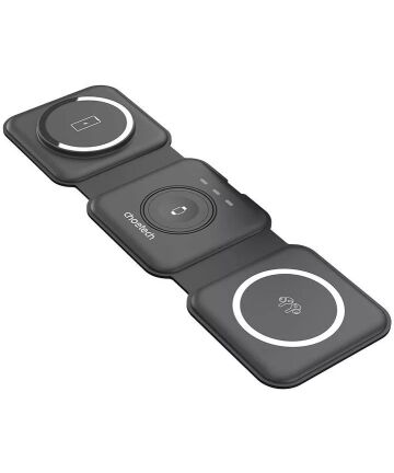 Choetech 3-in-1 Opvouwbare Draadloze Lader iPhone/AirPods/Watch Zwart Opladers