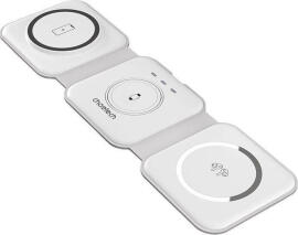 Choetech 3-in-1 Opvouwbare Draadloze Lader iPhone/AirPods/Watch Wit