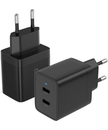 Choetech Power Delivery Oplader met 2 USB-C Poorten 40W Zwart Opladers