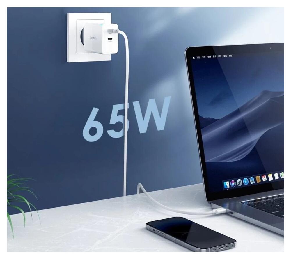 Choetech 65W GaN Snellader Adapter Telefoon/Tablet/Laptop/MacBook afbeelding 3