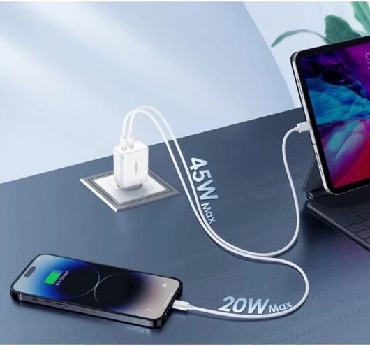 Choetech 65W GaN Snellader Adapter Telefoon/Tablet/Laptop/MacBook afbeelding 2