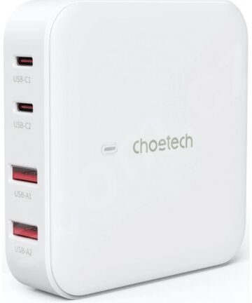 Choetech 100W USB / USB-C Snellader GaN Power Adapter Wit Opladers