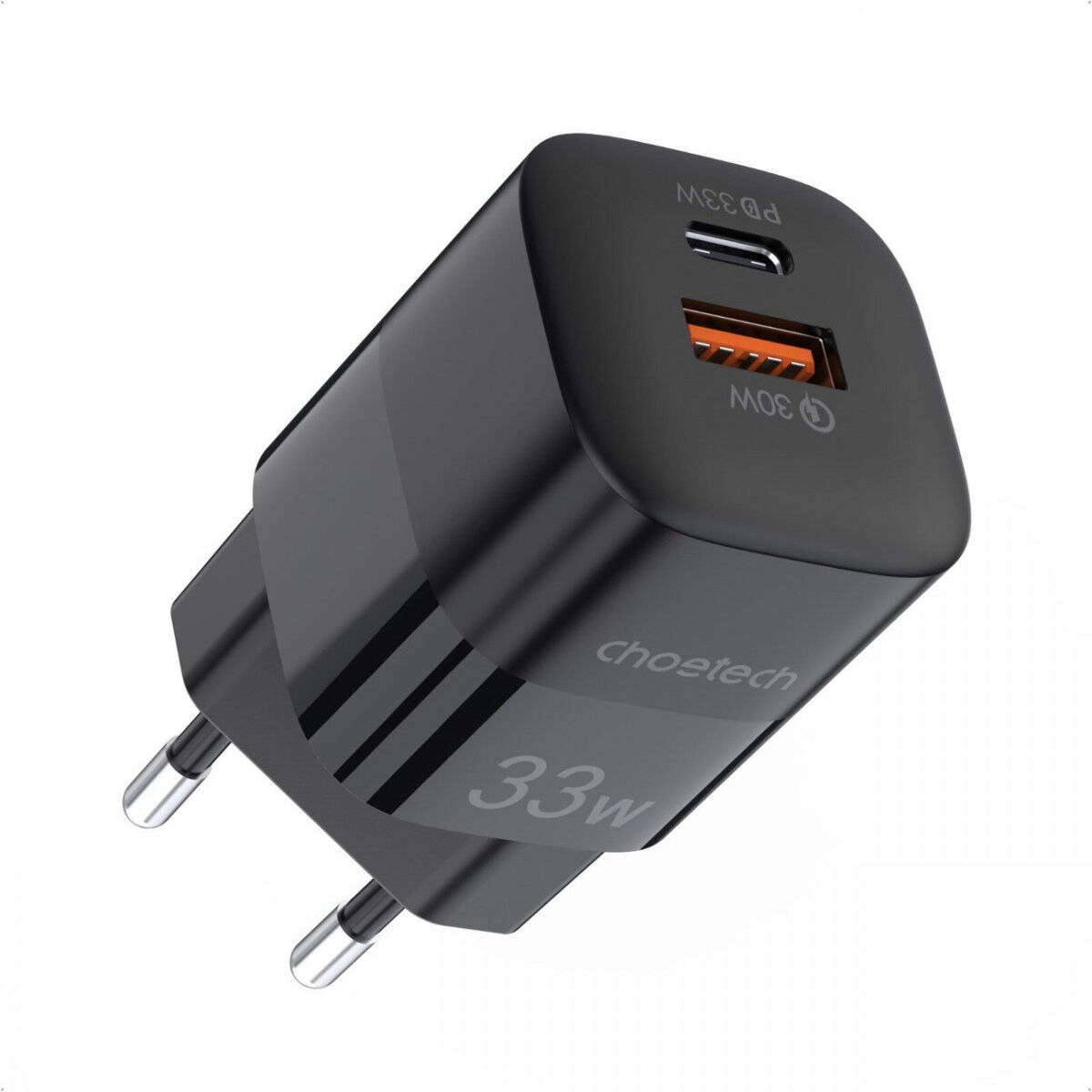 Choetech 33W USB / USB-C Snellader Power Delivery GaN Adapter Zwart afbeelding 2
