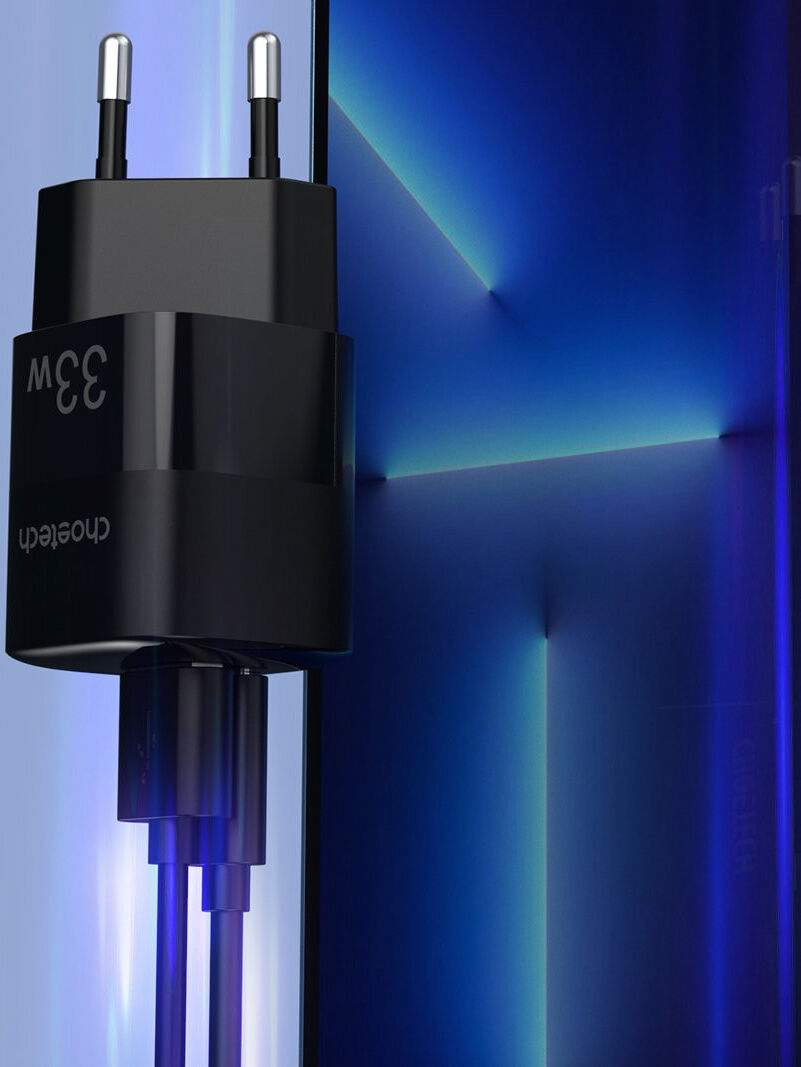 Choetech 33W USB / USB-C Snellader Power Delivery GaN Adapter Zwart afbeelding 5