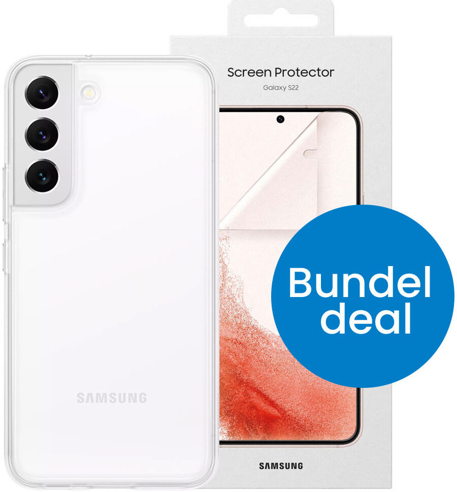 Origineel Samsung S22 Bundel - Clear Cover Transparant + Folie 2-Pack afbeelding 1
