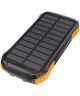 Choetech Zonnepaneel Draadloze Powerbank met Zaklamp 10.000 mAh Oranje