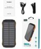 Choetech Zonnepaneel Draadloze Powerbank met Zaklamp 10.000 mAh Oranje