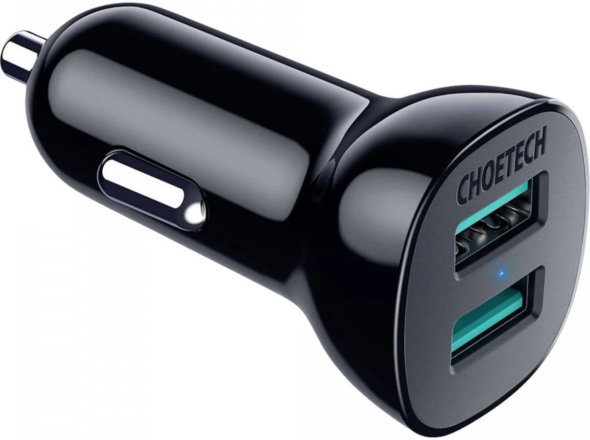 Choetech Auto Lader Quick Charge 3.0 Dual USB-A 36W met USB-C Kabel afbeelding 8