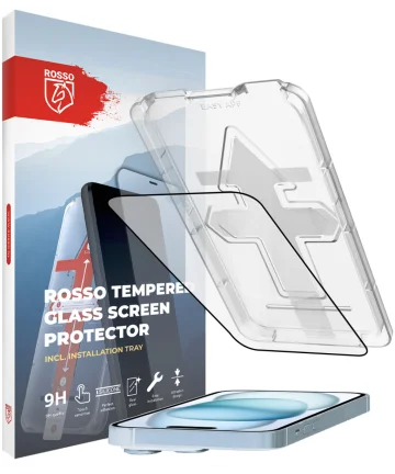 Rosso Apple iPhone 15 Tempered Glass met Installatietray Case Friendly Screen Protectors