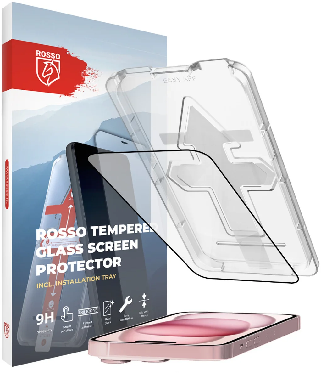Rosso Apple iPhone 15 Plus Tempered Glass met Installatietray afbeelding 1