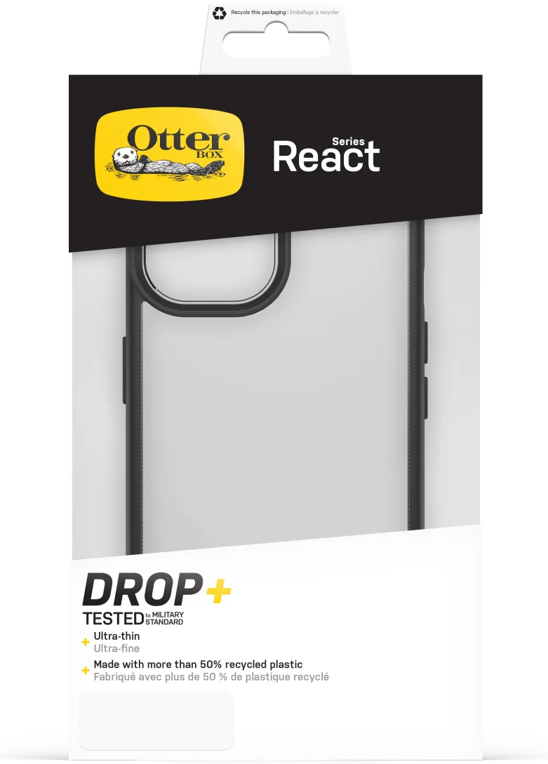 OtterBox React Apple iPhone 15 Hoesje Back Cover Transparant Zwart afbeelding 5