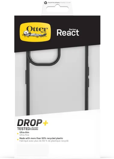 OtterBox React Apple iPhone 15 Hoesje Back Cover Transparant Zwart afbeelding 5