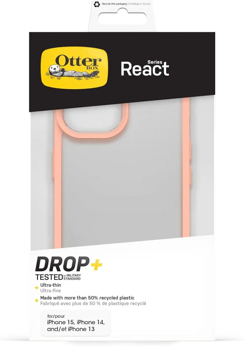 OtterBox React Apple iPhone 15 Hoesje Back Cover Transparant Roze afbeelding 6