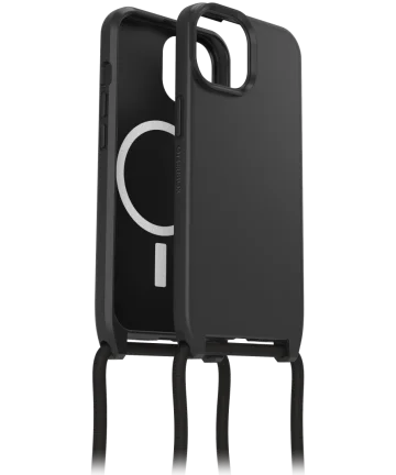 OtterBox React Necklace MagSafe iPhone 15 Hoesje met Koord Zwart Hoesjes