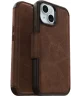OtterBox Strada iPhone 15 Hoesje MagSafe Book Case Echt Leer Bruin