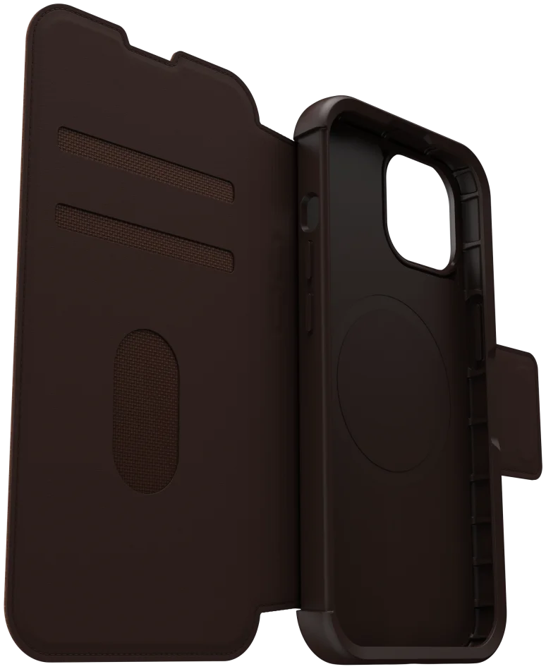 OtterBox Strada iPhone 15 Hoesje MagSafe Book Case Echt Leer Bruin afbeelding 9