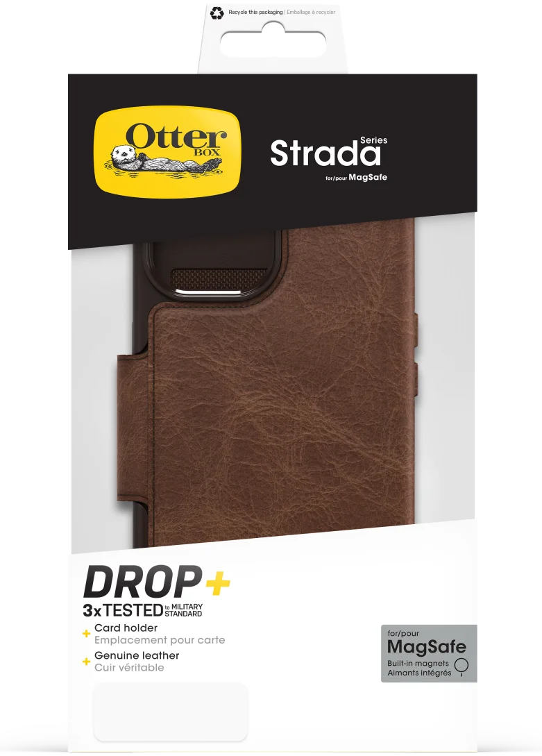 OtterBox Strada iPhone 15 Hoesje MagSafe Book Case Echt Leer Bruin afbeelding 10