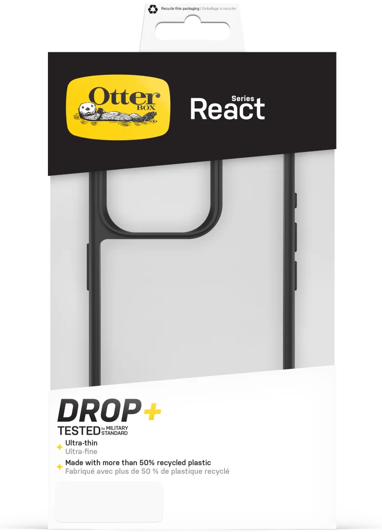 OtterBox React Apple iPhone 15 Pro Hoesje Transparant Zwart afbeelding 10