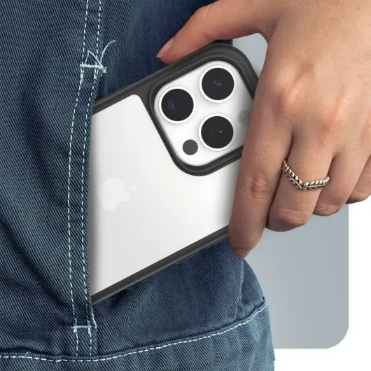 OtterBox React Apple iPhone 15 Pro Hoesje Transparant Zwart afbeelding 7