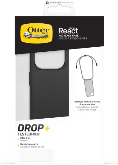 OtterBox React Necklace MagSafe iPhone 15 Pro Hoesje Koord Zwart afbeelding 11