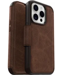 OtterBox Strada iPhone 15 Pro Hoesje MagSafe Book Case Echt Leer Bruin