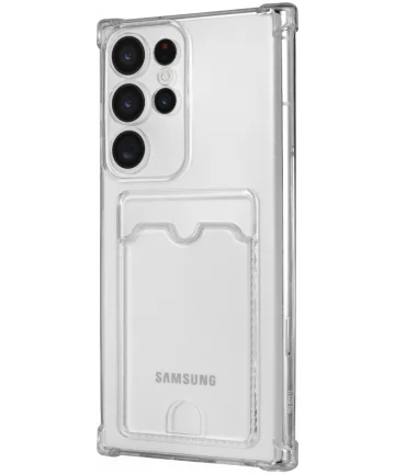 Samsung Galaxy S23 Ultra Hoesje Dun TPU met Pasjeshouder Transparant Hoesjes