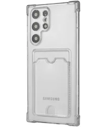 Samsung Galaxy S22 Ultra Hoesje Dun TPU met Pasjeshouder Transparant